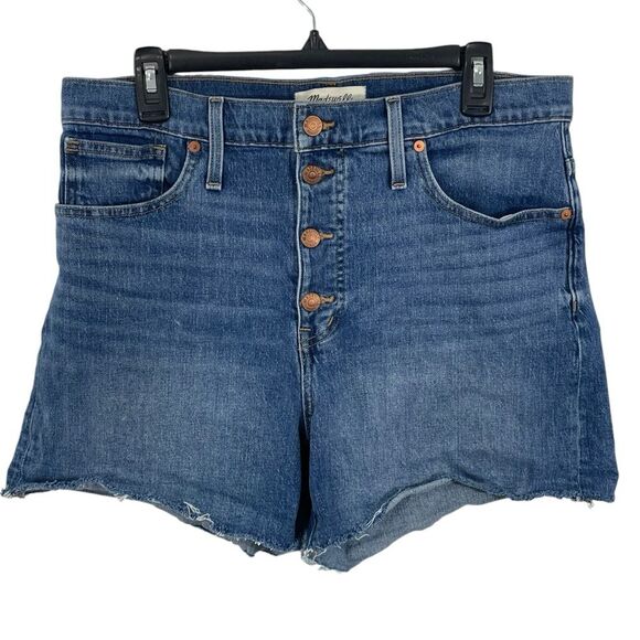 Madewell High Rise Button-Front Jean Shorts Size 31 Denim AJ238 - Picture 2 of 6